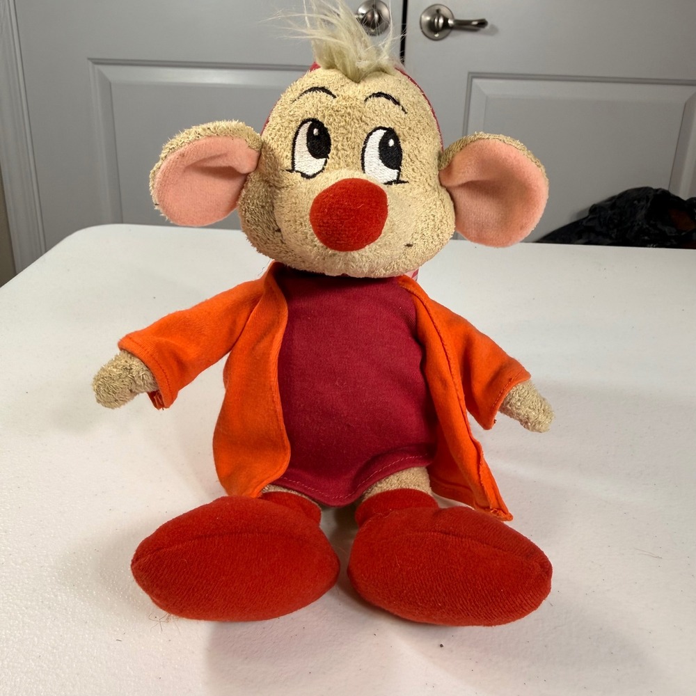 Disney Store Cinderella Jaq Mouse Plush 10 Inch Vintage Style Stuffed Toy